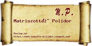 Matriszottó Polidor névjegykártya